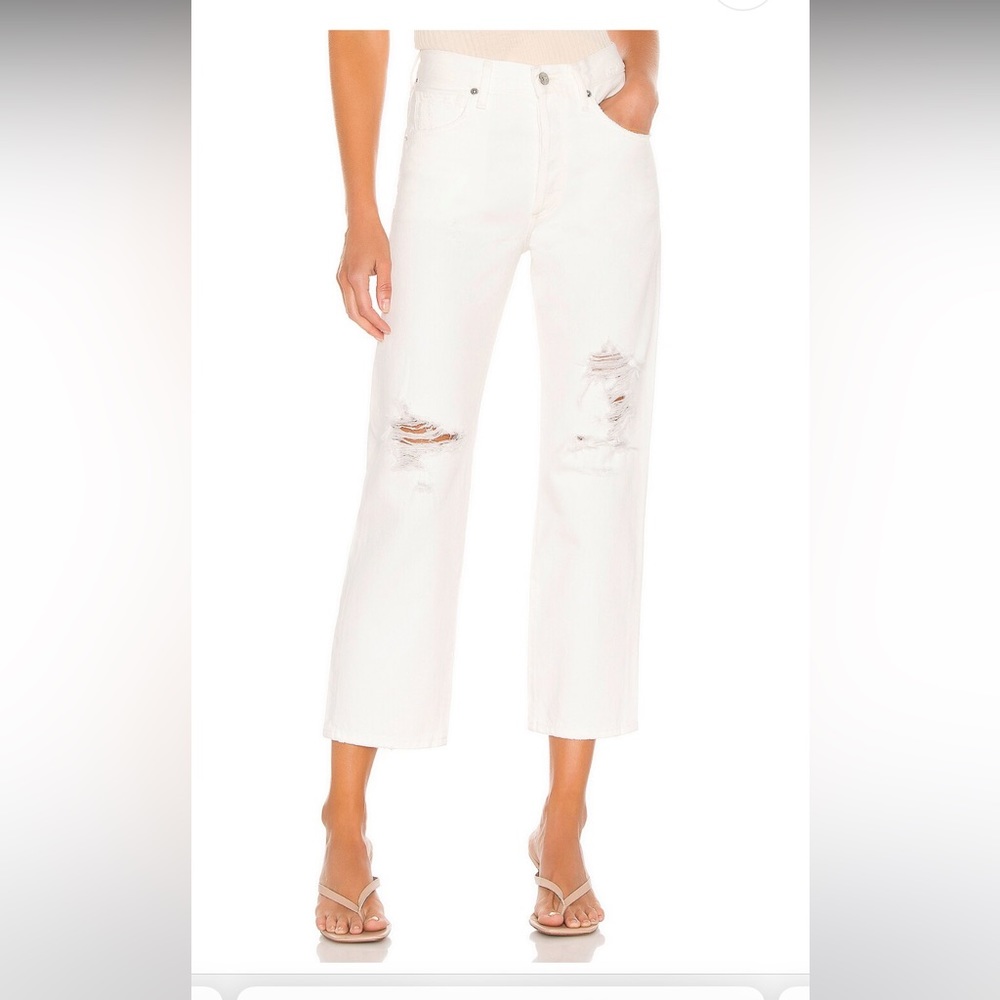 CITIZENS OF HUMANITY Emery High Rise Relaxed Crop in Moonstone